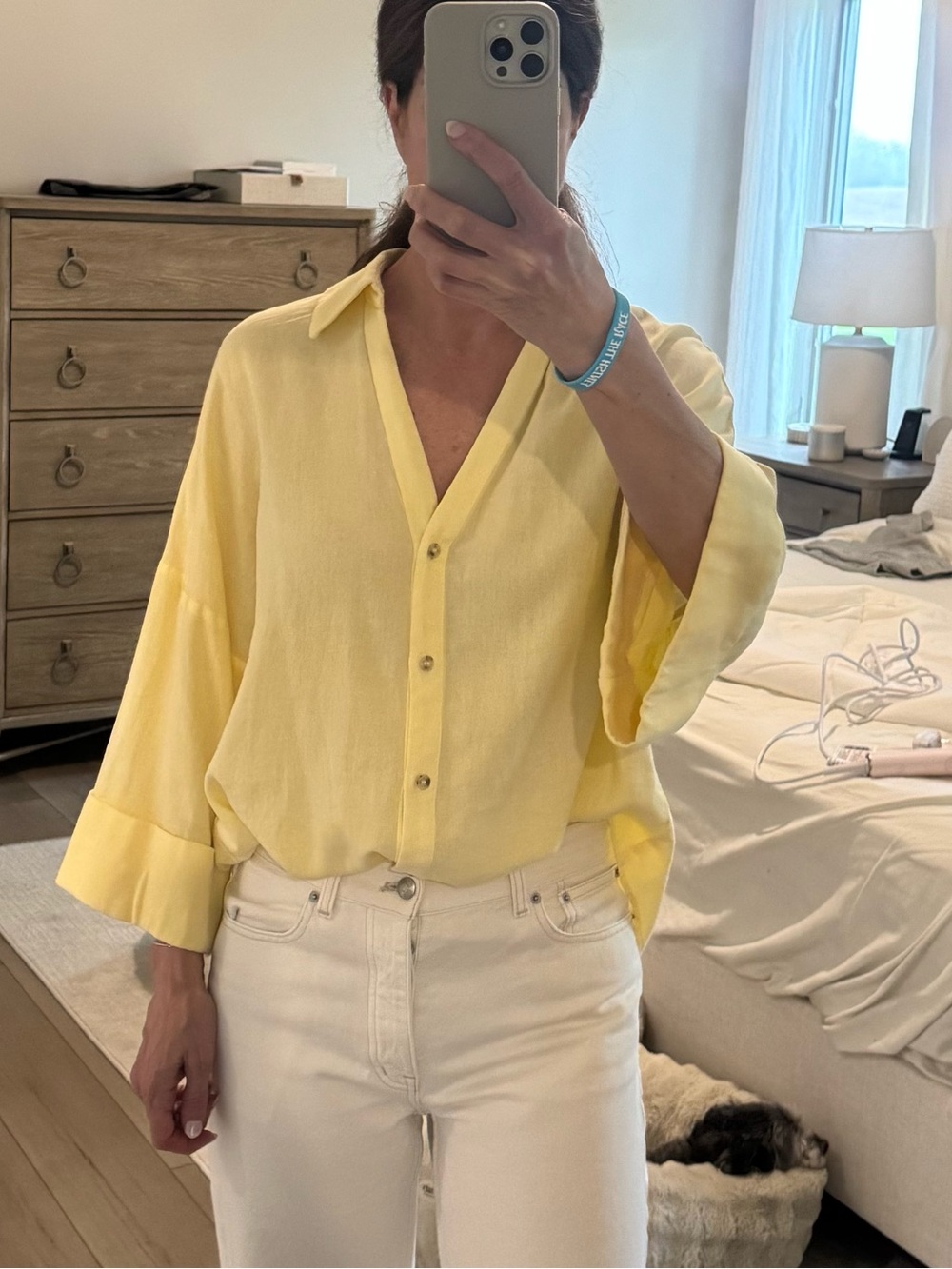 Zara wide sleeve linen shirt size small NWT - Picture 4 of 5